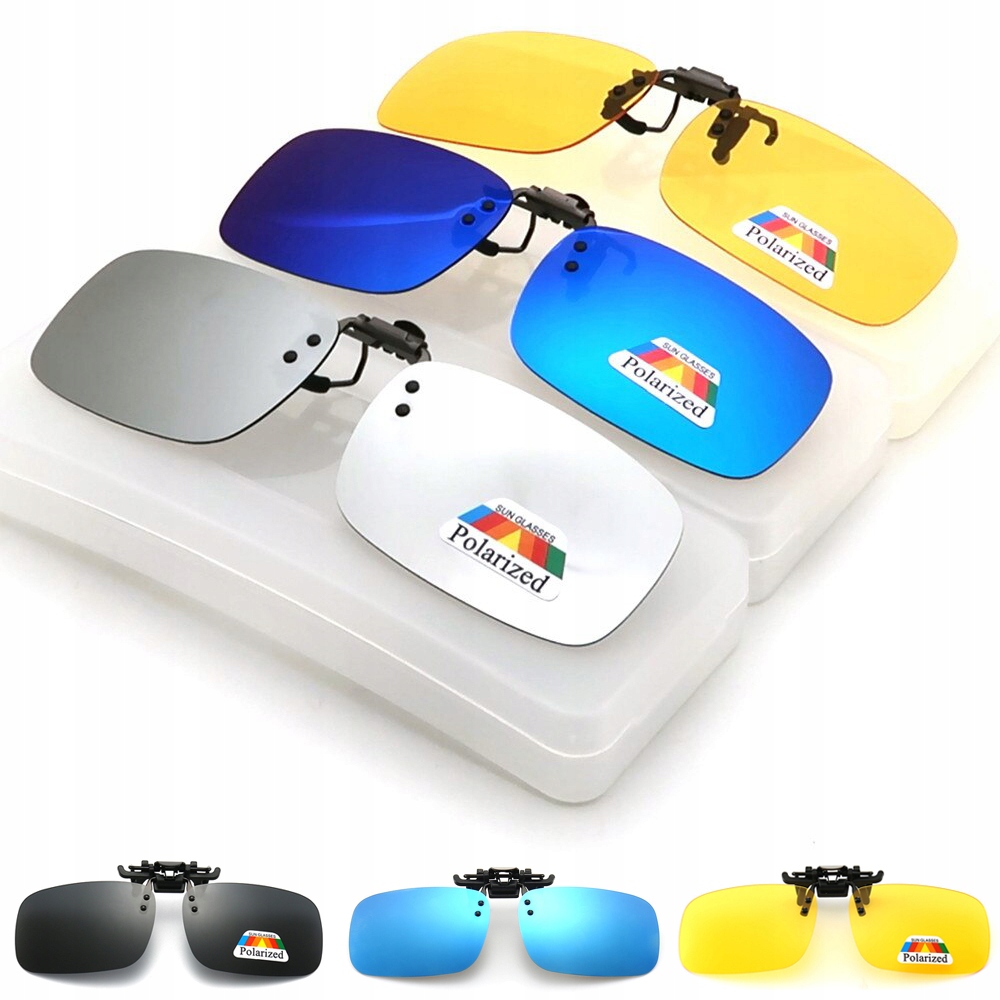 3X NAKŁADKI PRZECIWSŁONECZNE OKULARY POLARYZACYJNE