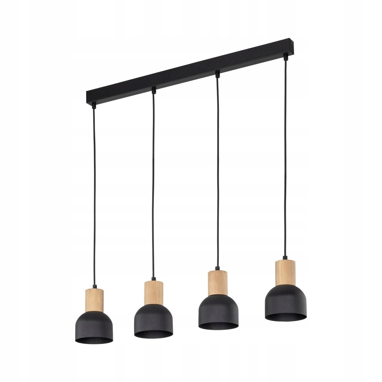 Závesná lampa Cairo Čierna Kovové Tienidlá 4xE27 Moderné Dizajnové
