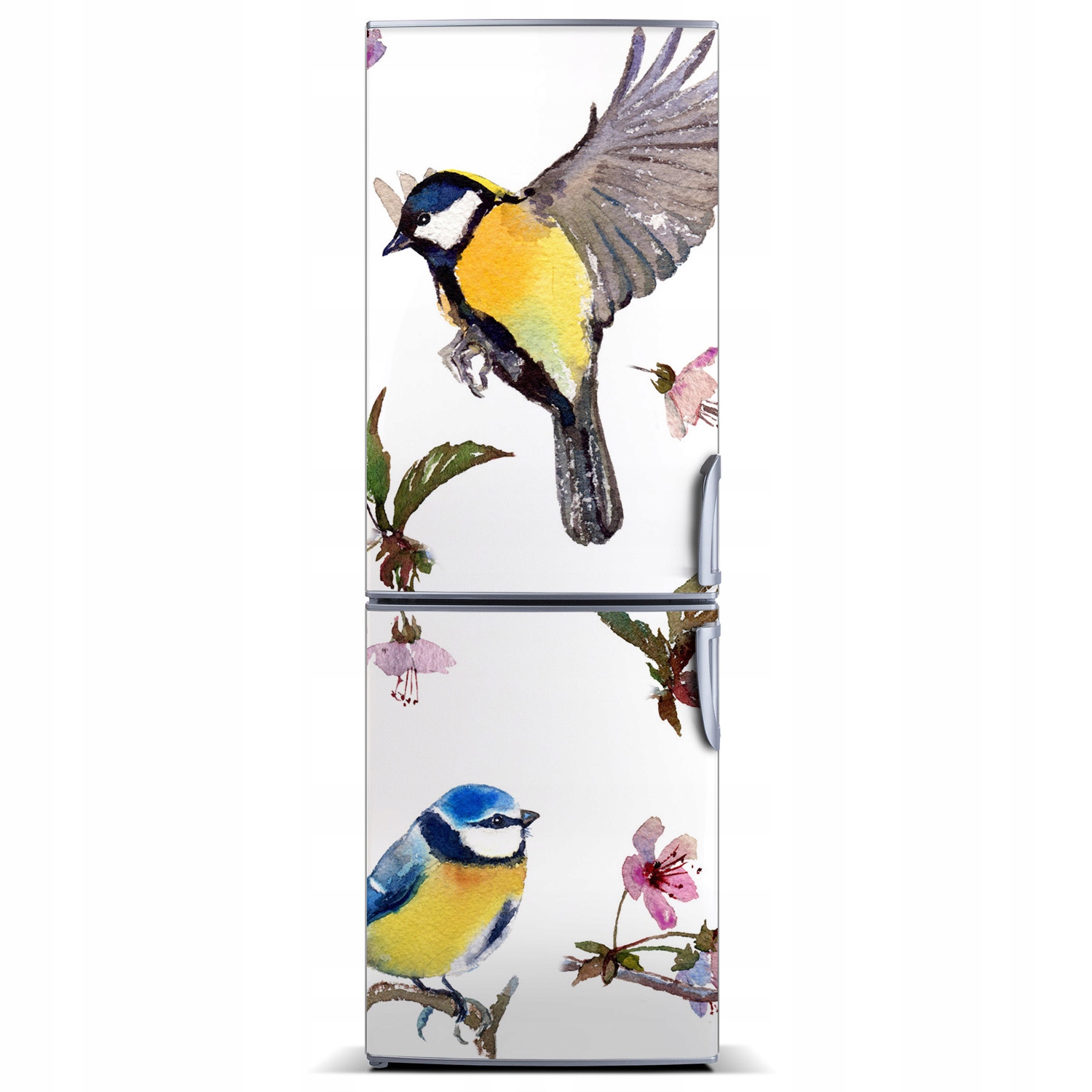 

Naklejka Magnes na lodówkę Ptaki i kwiaty 60x180