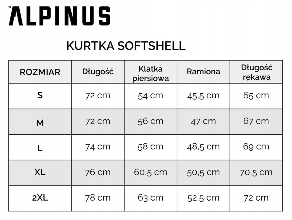 Alpinus Kurtka męska SOFTSHELL ASO HYDROTEX z kapturem rozmiar L Długość do bioder