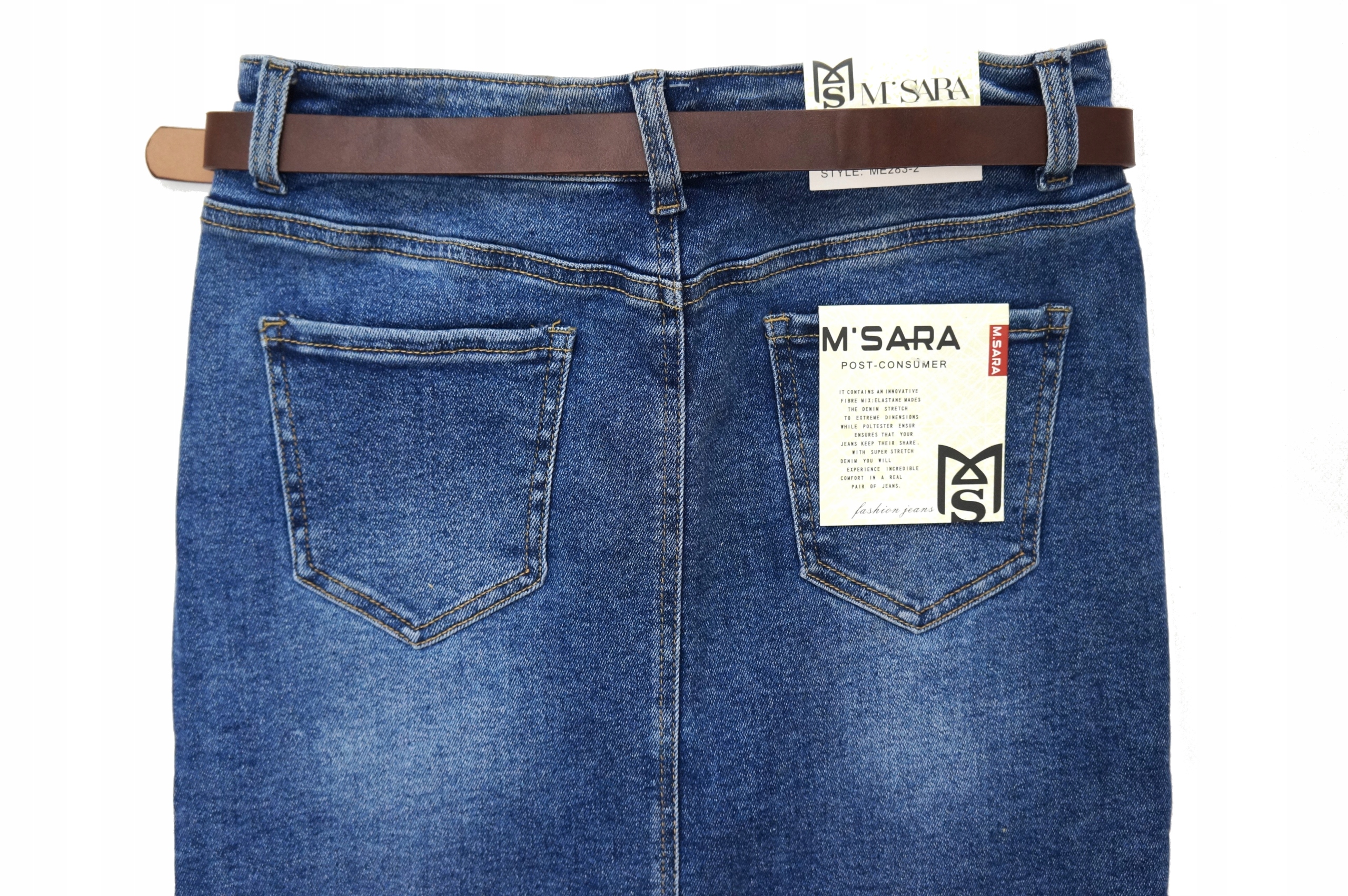 M.SARA MODNA SPÓDNICA JEANSOWA WYSZCZUPLAJĄCA ELASTYCZNA Rozmiar 50