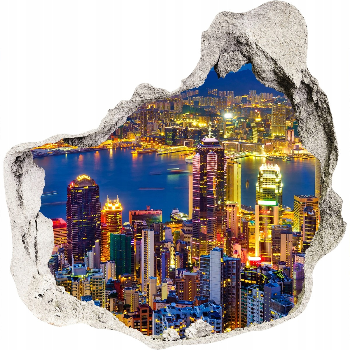 

Fototapeta dziura ścienna 3d Hongkong nocą 125x125