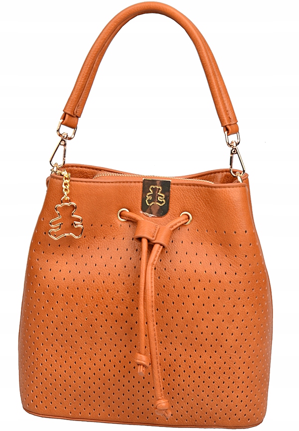 LuluCastagnette TOREBKA damska WOREK Na ramię listonoszka PASEK AŻUREK Marka Lulu Castagnette