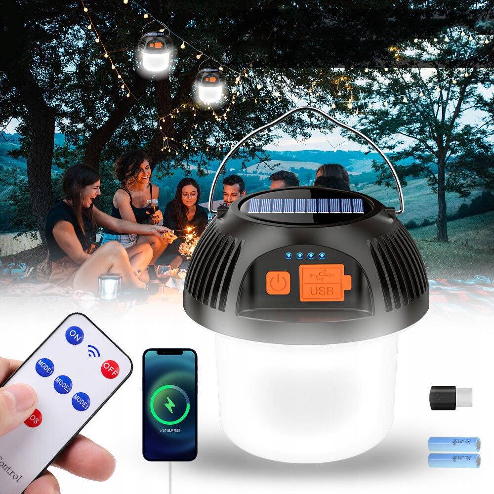 LAMPA ŚWIATŁA SOLARNA POWERBANK TURYSTYCZNA 3TRYBY Kod producenta 0368BK-MA