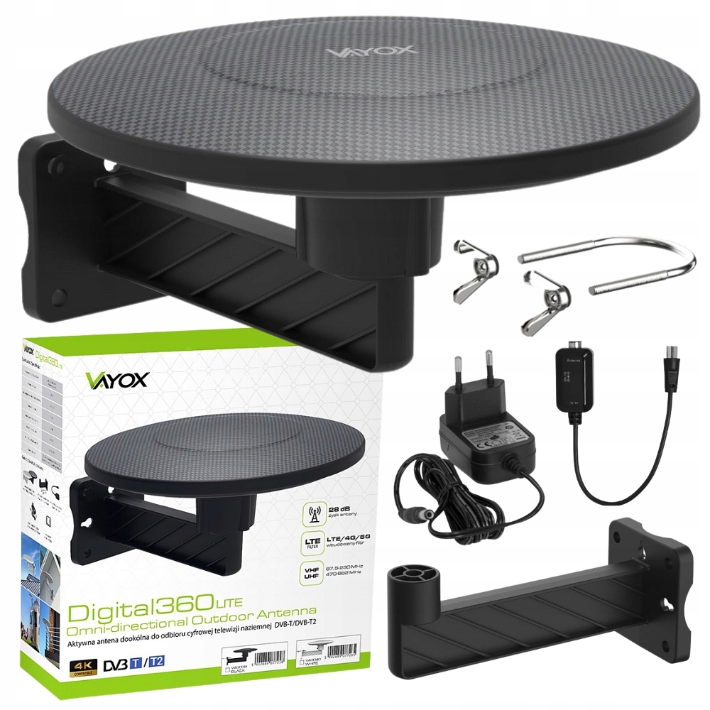 

Antena Dookólna Digital360 DVB-T2 4K Hd Mocna