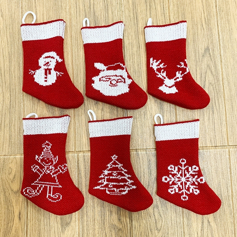 Skarpety ŚWIĄTECZNE na prezenty kominek 6 szt 20cm