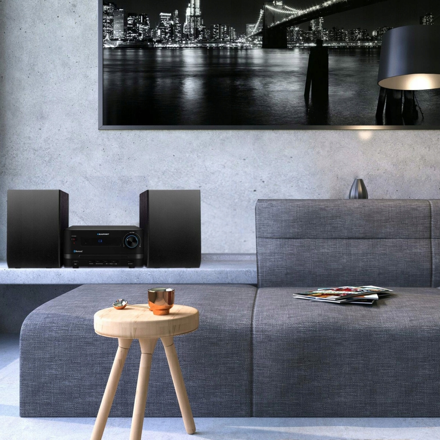 MINI WIEŻA STEREO BLUETOOTH BLAUPUNKT RADIO FM CD MP3 MS14BT 2 GŁOŚNIKI Marka Blaupunkt