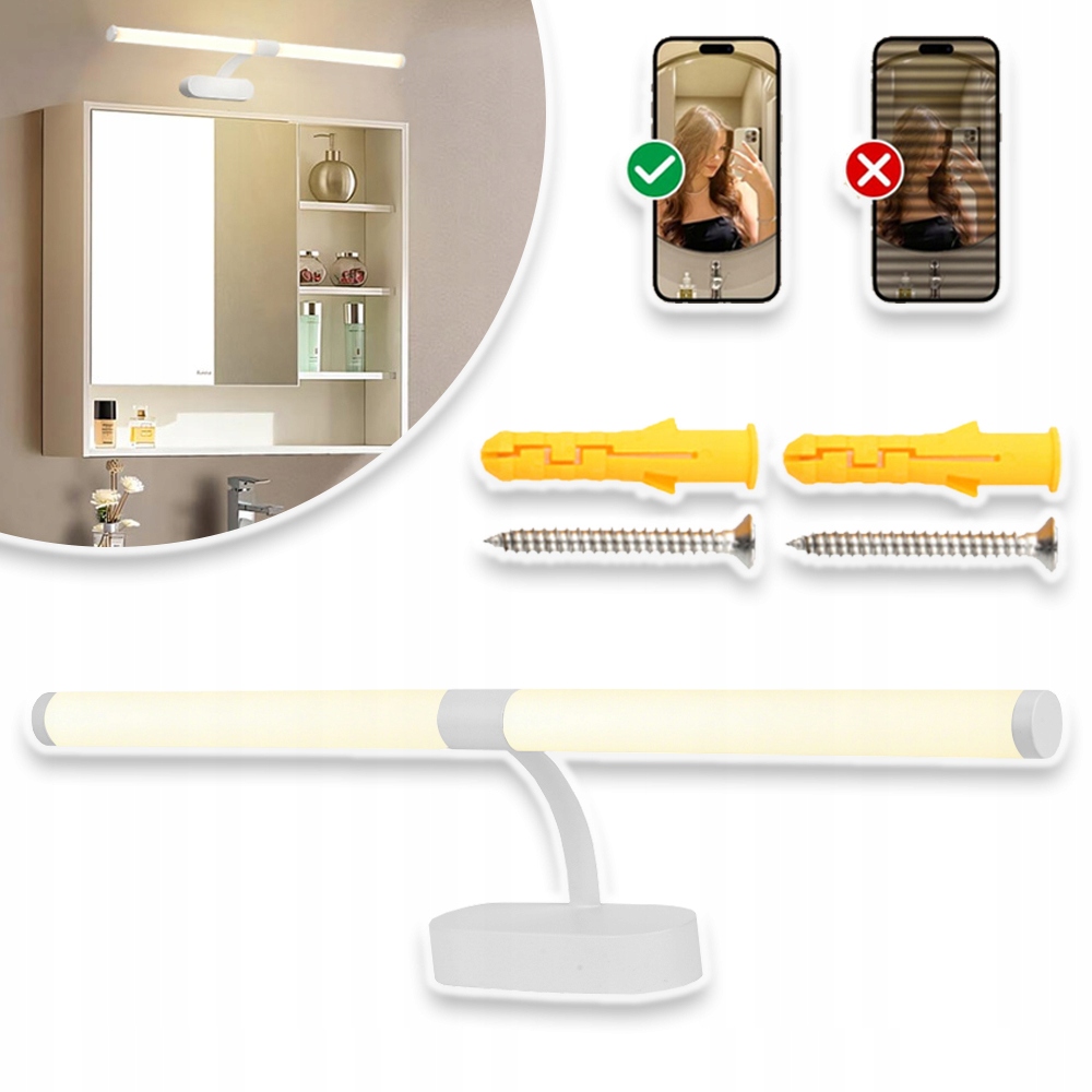 Led Koupelnová Nástěnná Lampa Nad Zrcadlo 12W 60CM Voděodolná