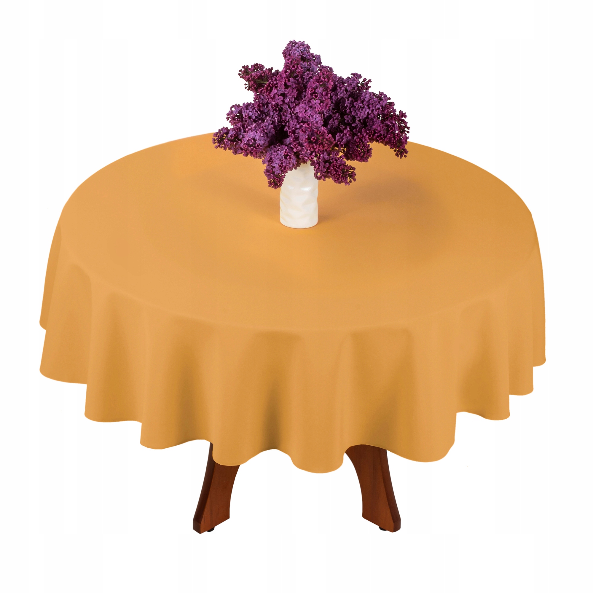 ELEGANCKI GŁADKI OKRĄGŁY OBRUS KOŁO MUSZTARDA Ø120