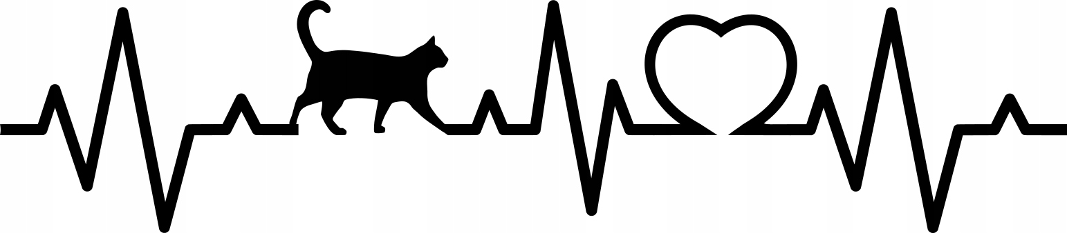 Naklejka na samochód Puls Ekg Linia Życia Serce Kot 50x10cm