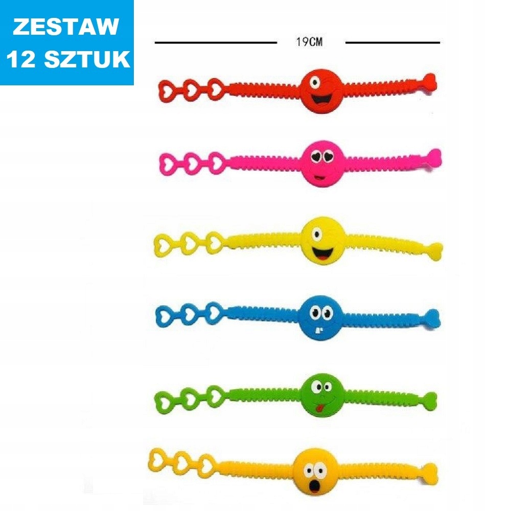 BRANSOLETKI GUMOWE FACE" -12 szt."