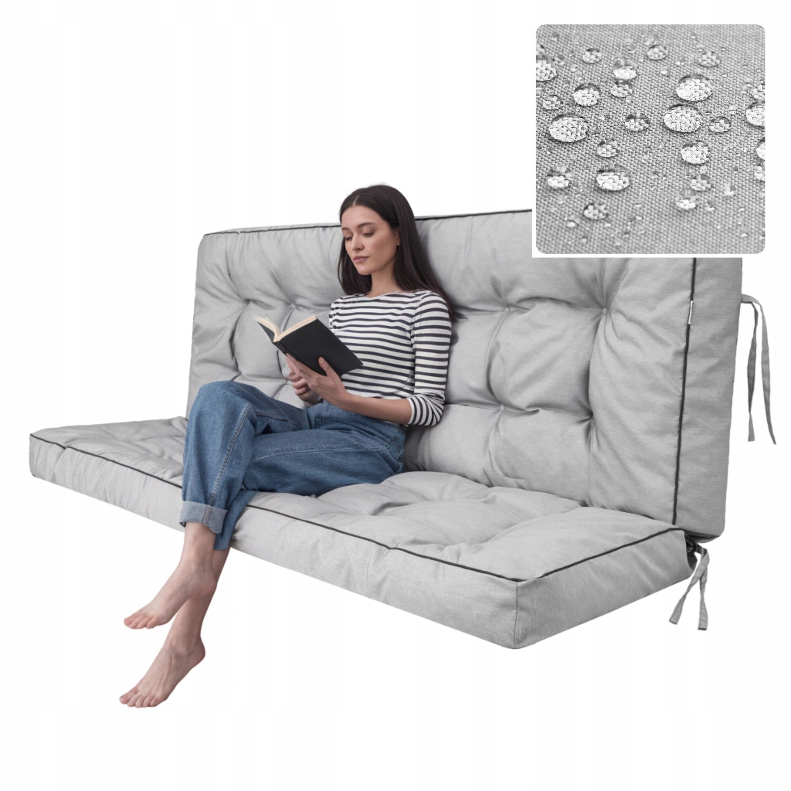 Polštář Na Houpačku Poduška na zahradní lavičku Voděodolná pro 3 osoby 150 cm