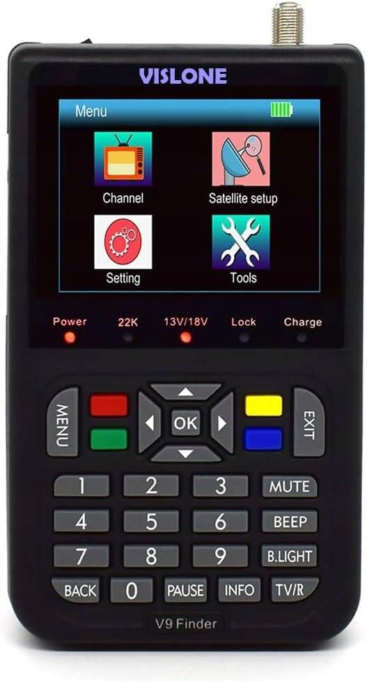 Vislone V9 satelitní lokátor 3,5" LCD digitální měřič signálu Tv
