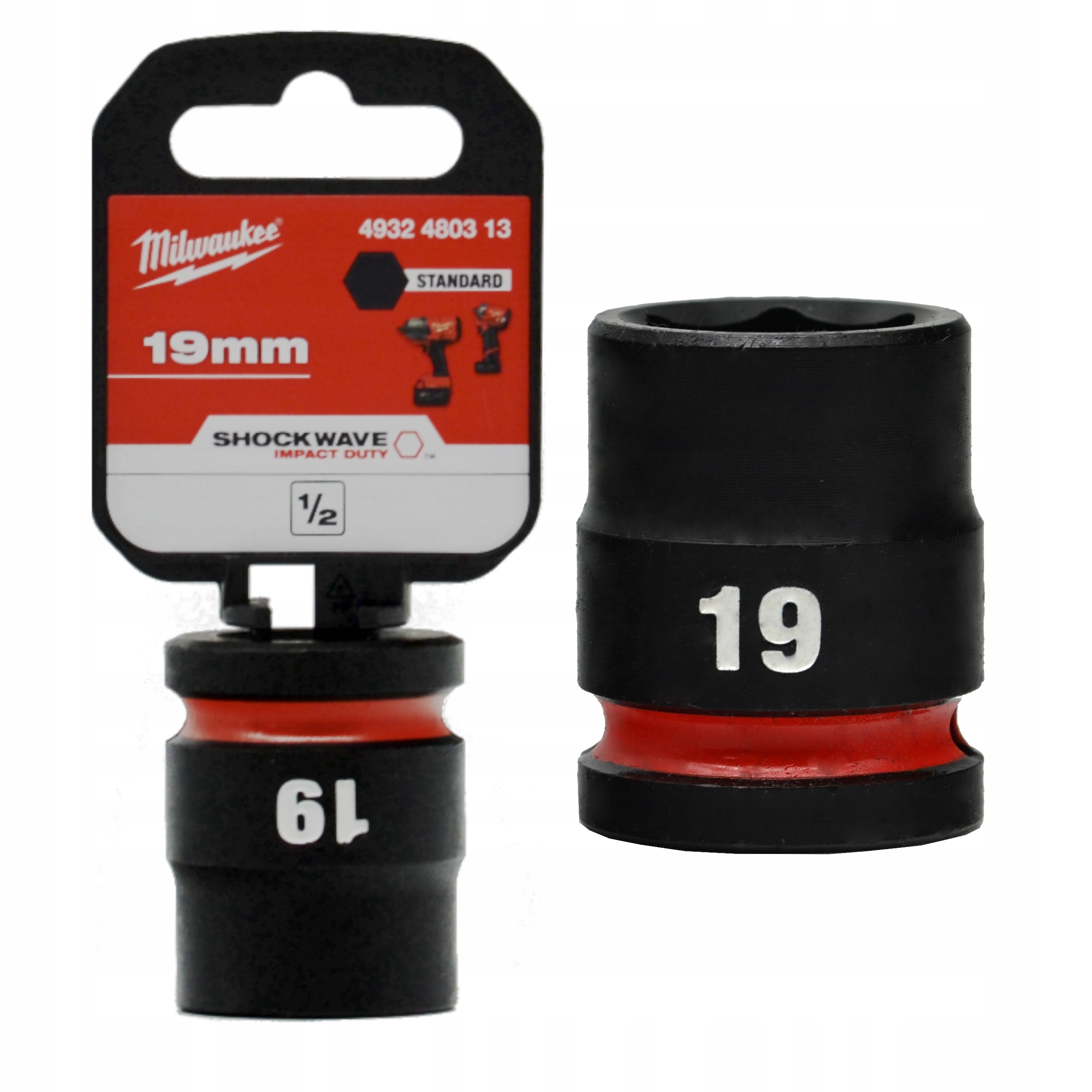 Nasadka Udarowa Shockwave Impact Hex 1/2" Krótka 19MM 6-KĄTNA Milwaukee