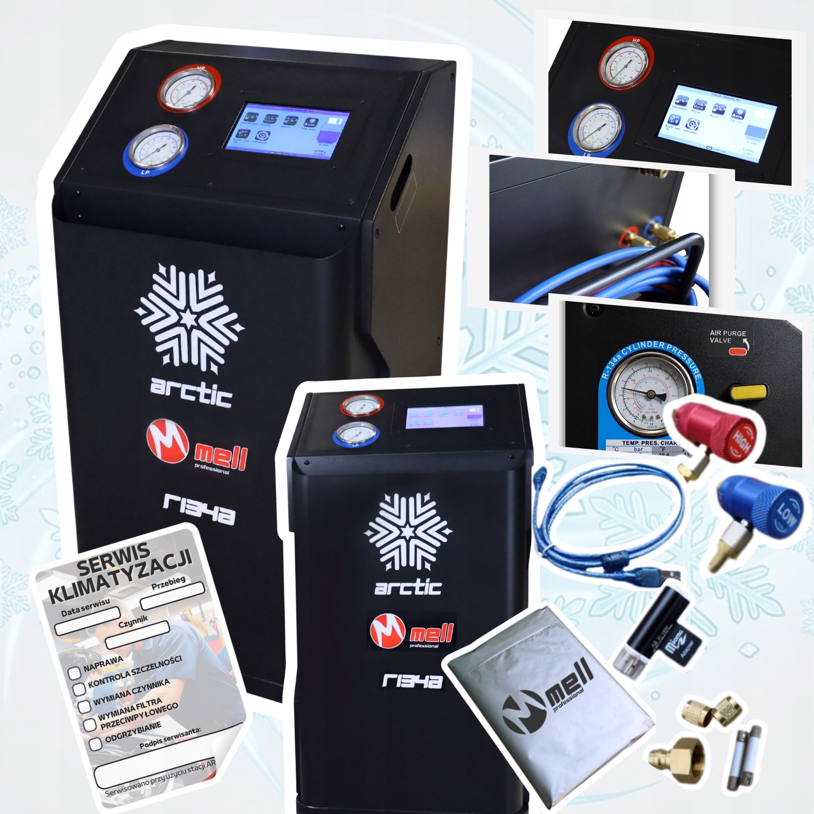 Автоматическая станция кондиционирования воздуха Mell Pro ARCTIC ULTRA R134a / R1234YF с принтером