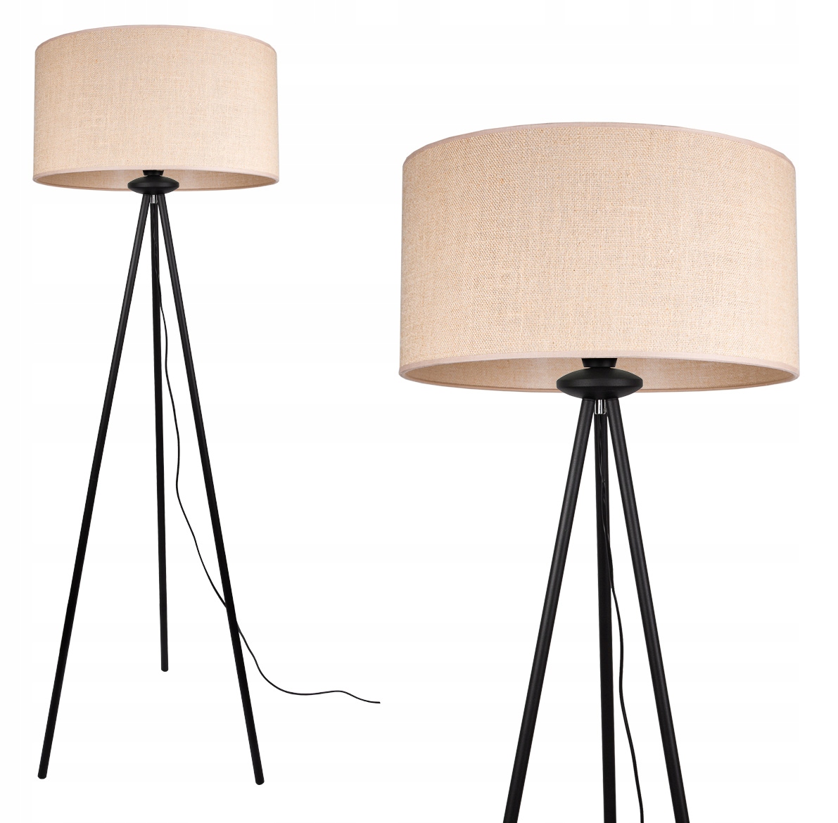 

Lampa Stojąca Podłogowa Trójnóg Abażur Boho Juta