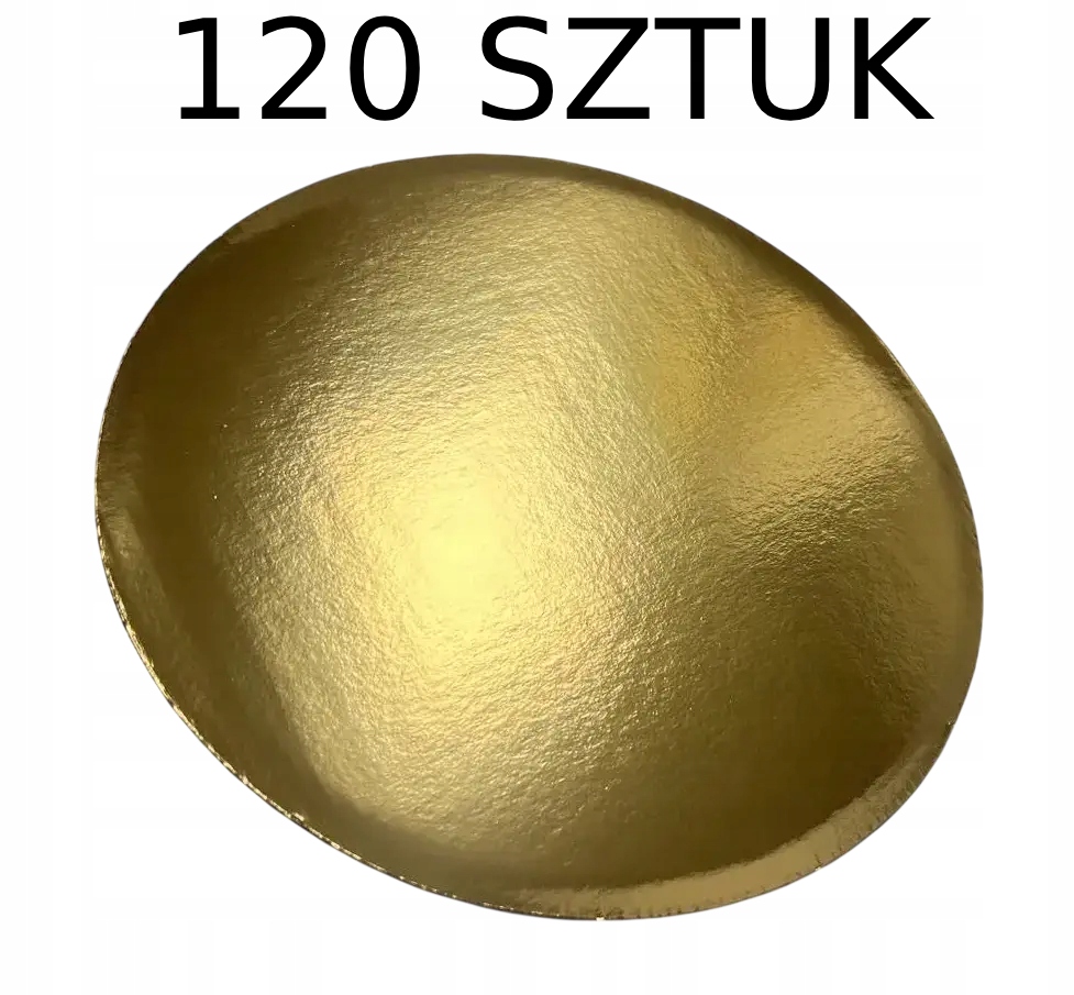 Podkład pod tort ciasto okrągły złoty Tektura falista 23 cm 120 szt.