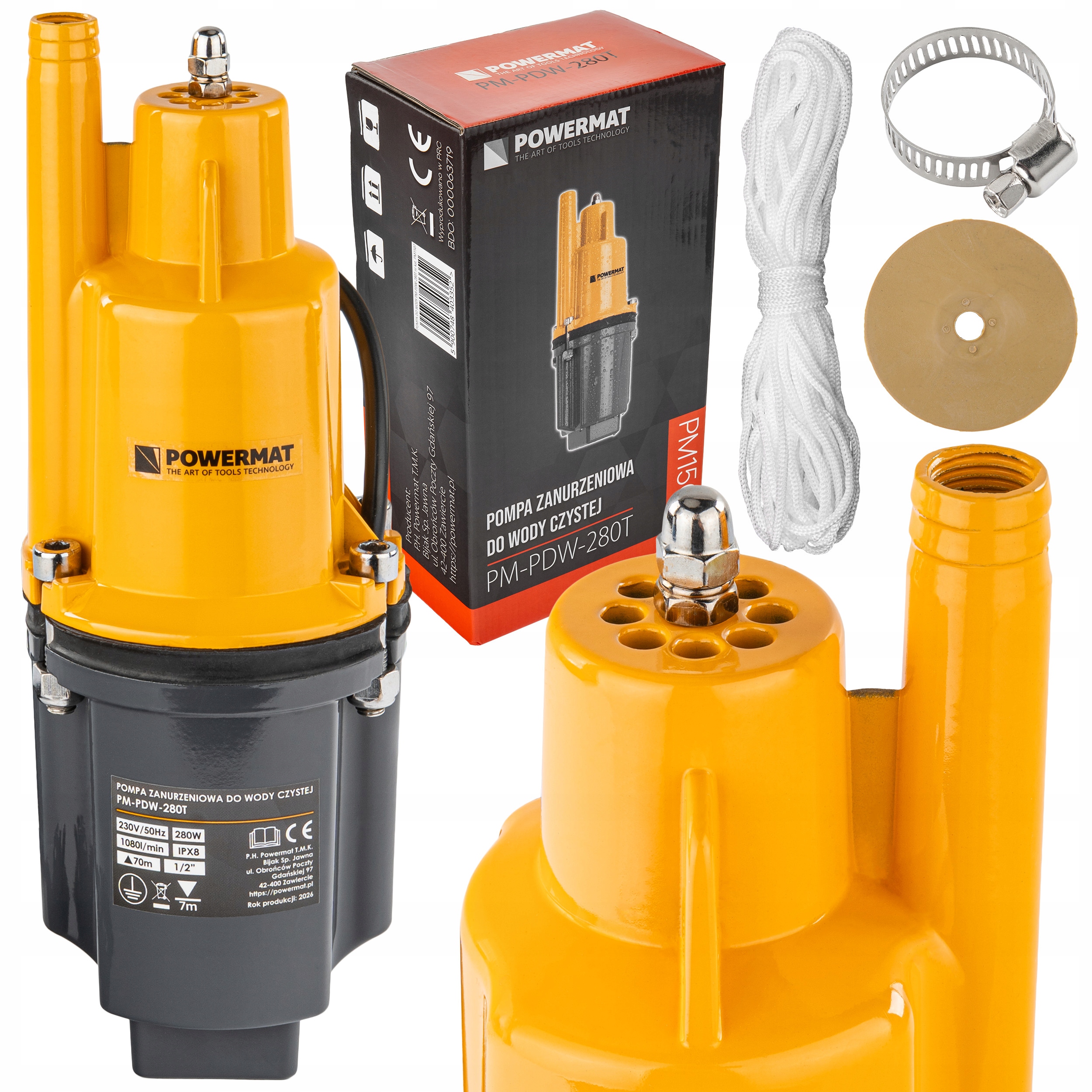 Pompa Membranowa Zanurzeniowa Górnossąca Do Wody Studni 1080 l/h Głębinowa