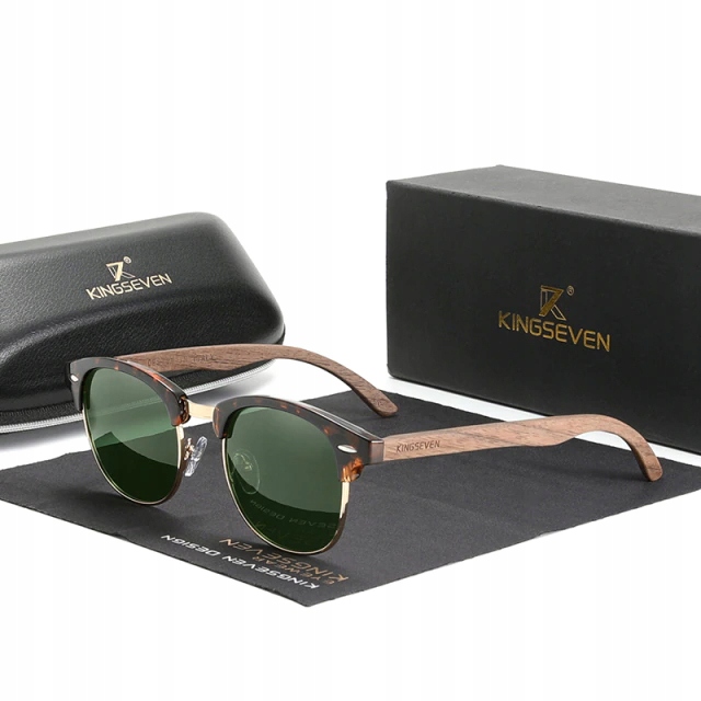 

Okulary przeciwsłoneczne Kingseven UV400 Drewniane