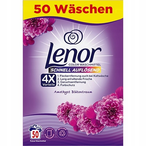 Levně Lenor Amethyst Blutentraum Prací prášek 3kg 50 Praní z Německa