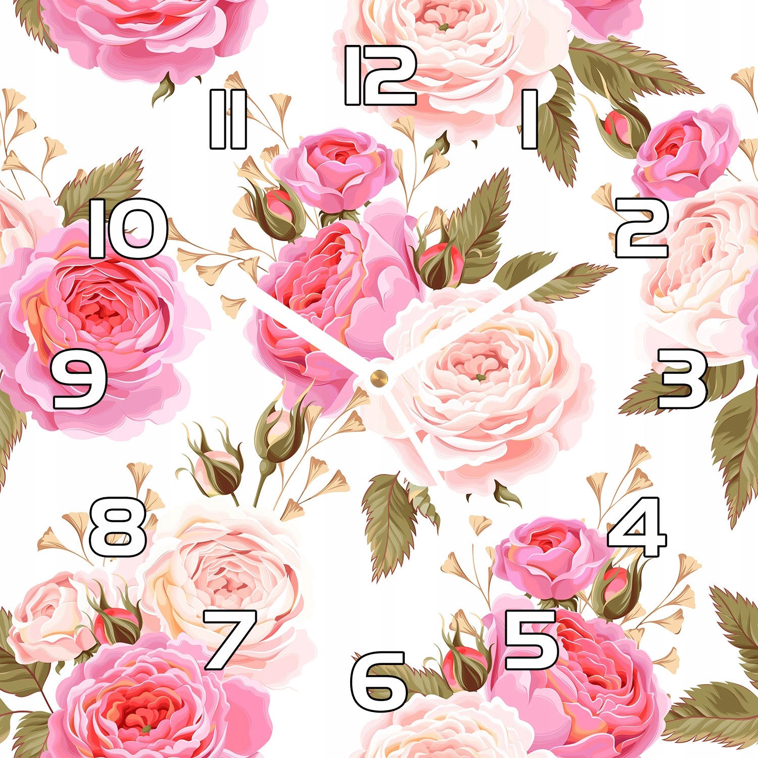 

Cichy zegar ścienny na szkle Śliczne kwiaty 30x30