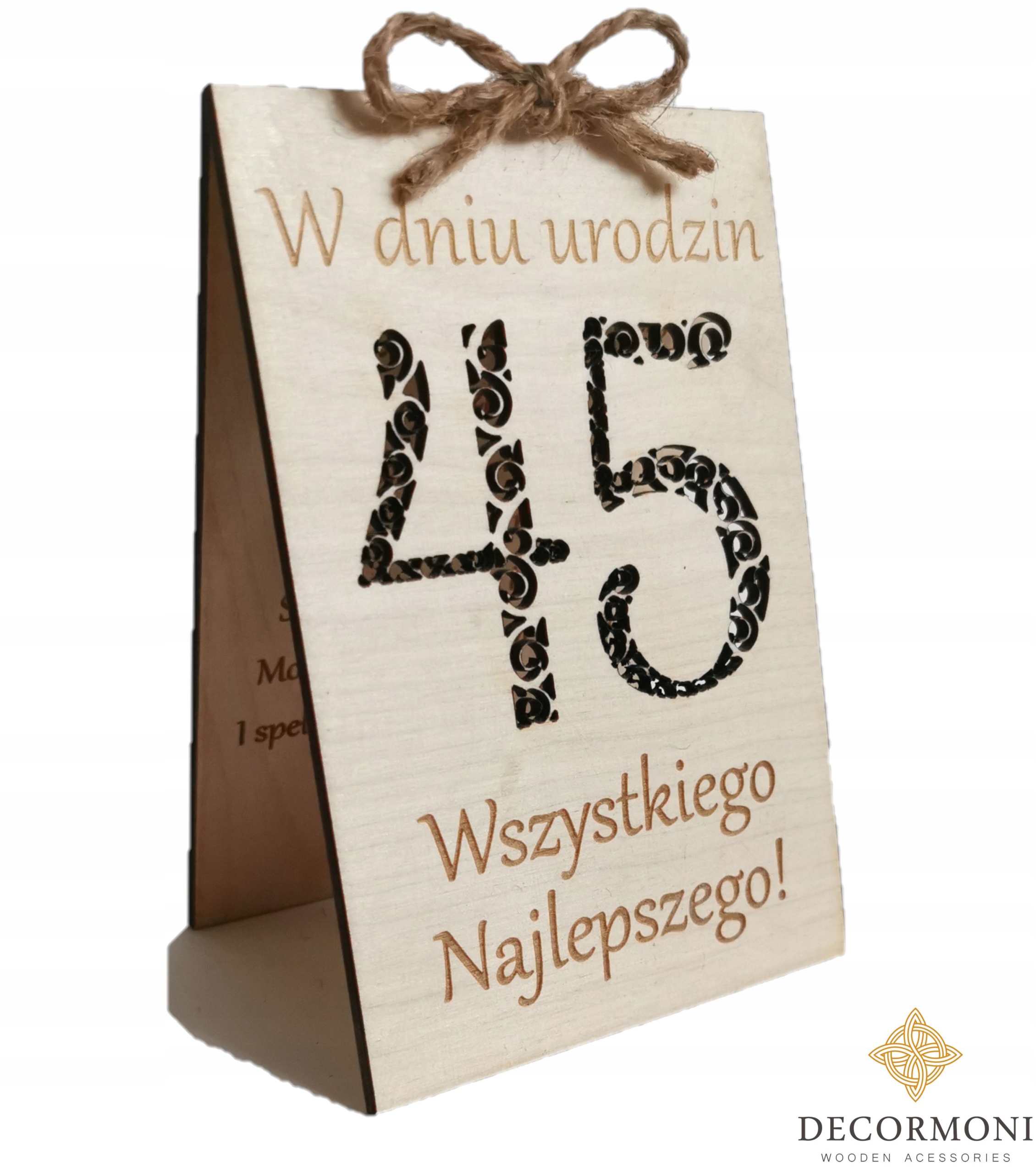 

piękna drewniana kartka urodzinowa 25 30 40 50 70