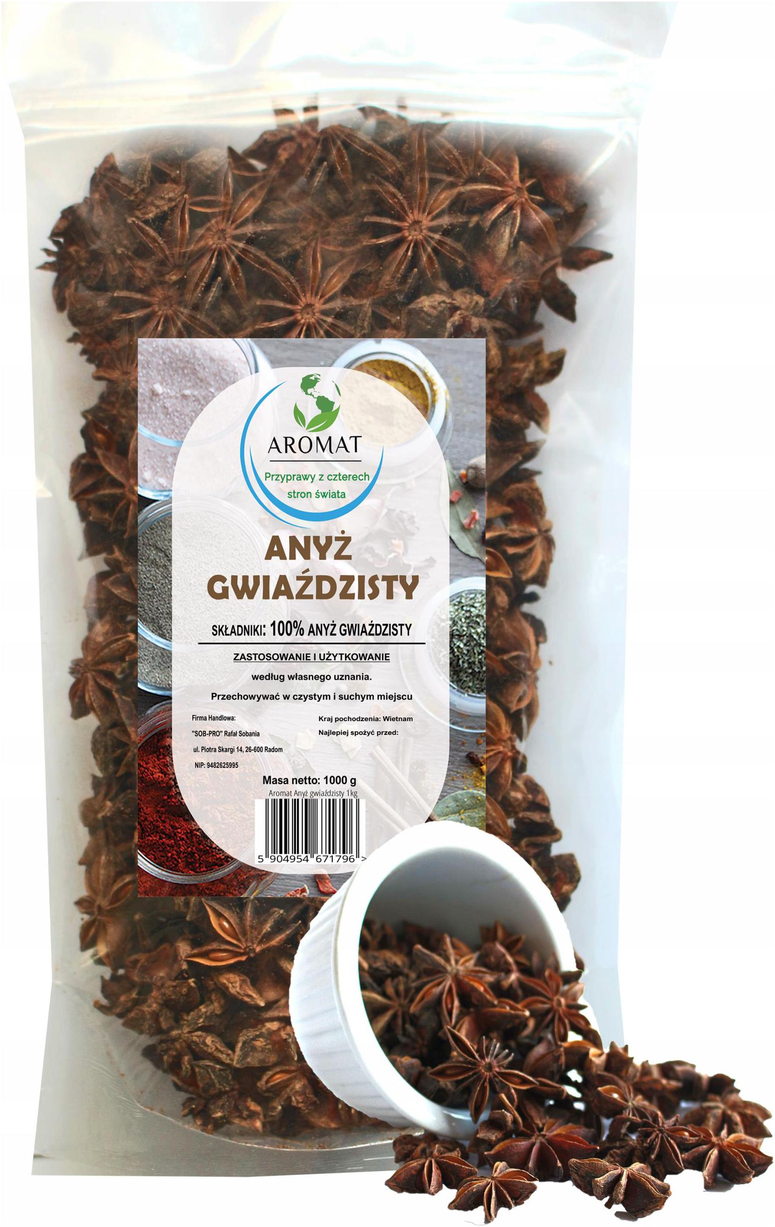 Anýz Hvězdičky 1KG Aromatický Hvězdicový na čaj 1000G