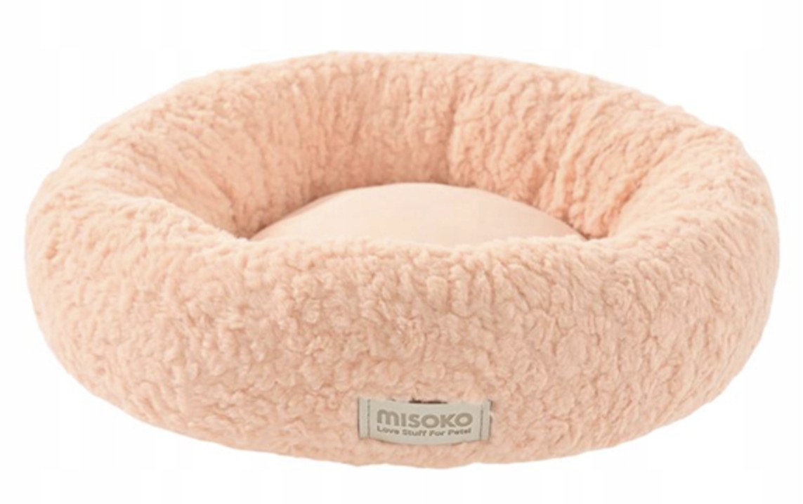 Levně Misoko Pelíšek pro psa a kočku, oválné, velikost M, lososové 52x52x13 cm