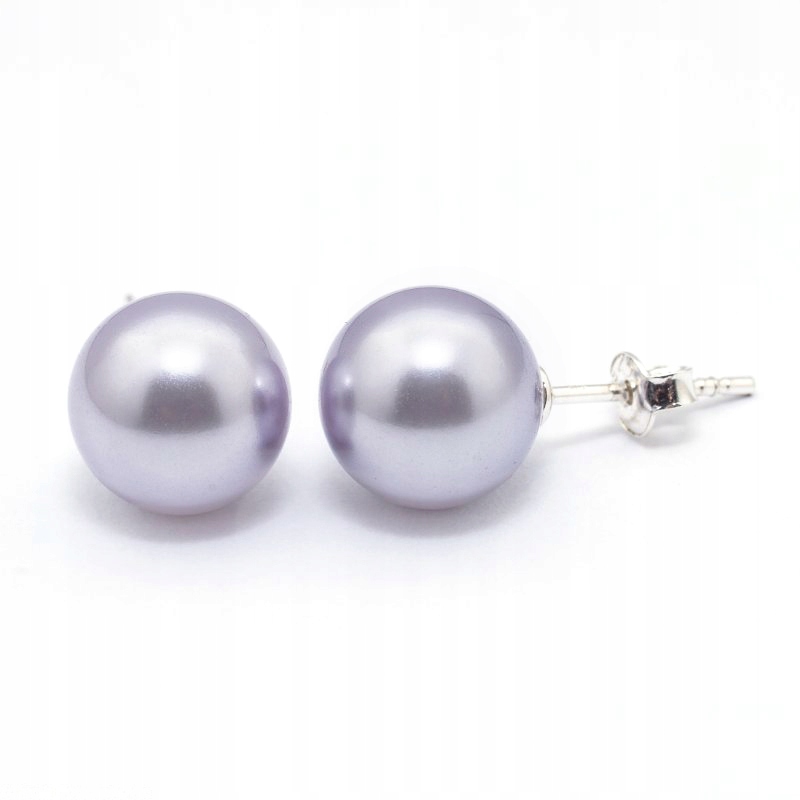 

Srebrne Kolczyki 925 Swarovski Perły 10mm Lavender