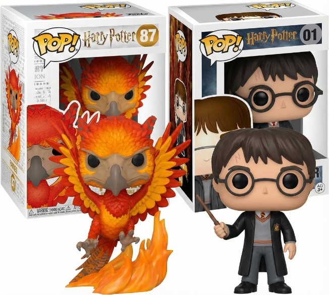 Sada Funko Pop Harry Potter Harry 01 Fawkes 87 Sběratelské figurky 2x