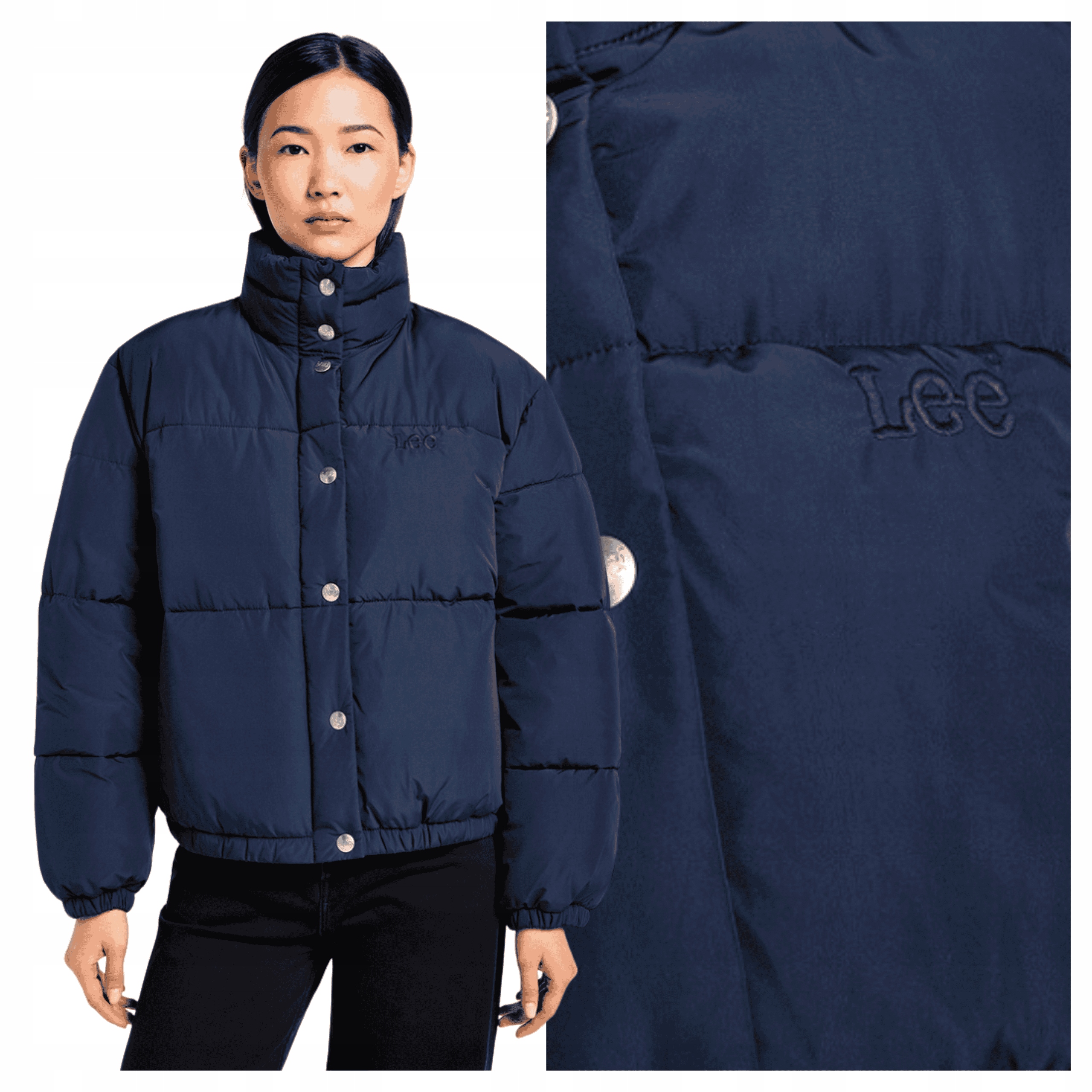 Dámská bunda Lee Relaxed Short Puffer Tmavě modrá M