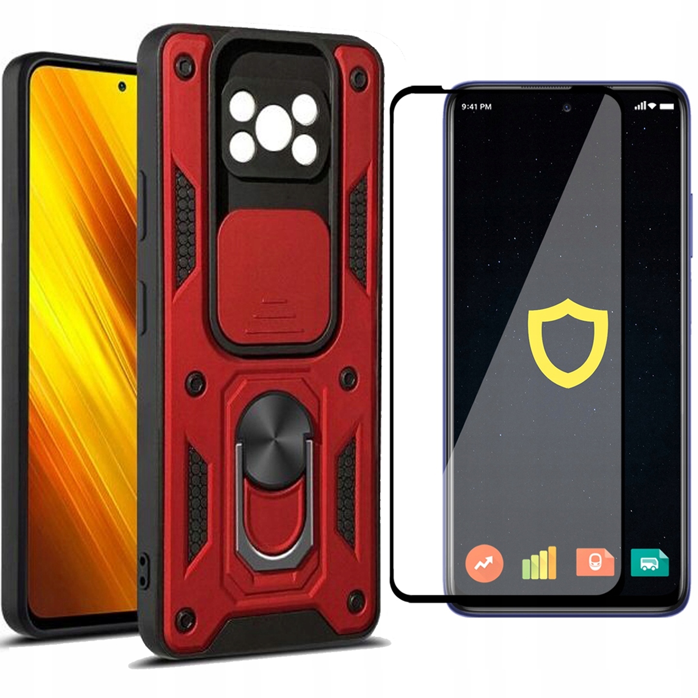 

Etui Case Pancerne Camring Do Poco X3 Pro Szkło