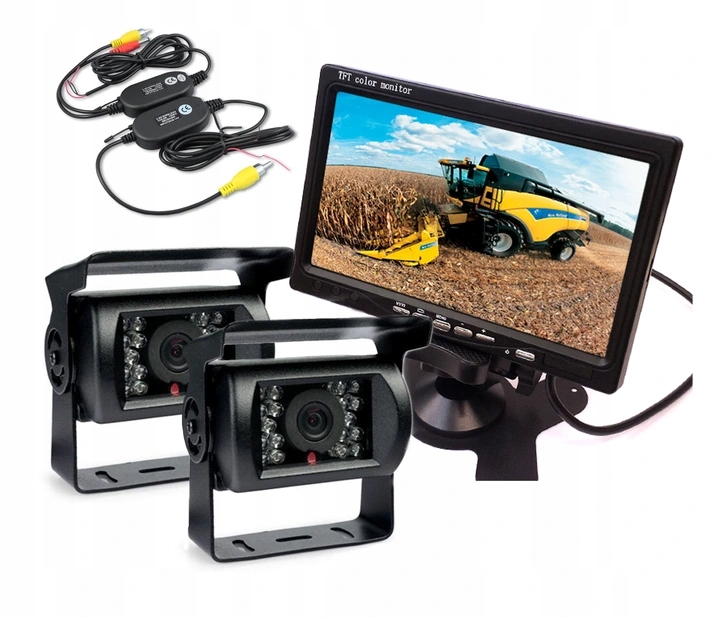 

2X Kamera Cofania +monitor Tir Kombajn Bus Traktor