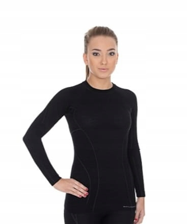 Koszulka Damska Brubeck Active Wool Ls czarna M