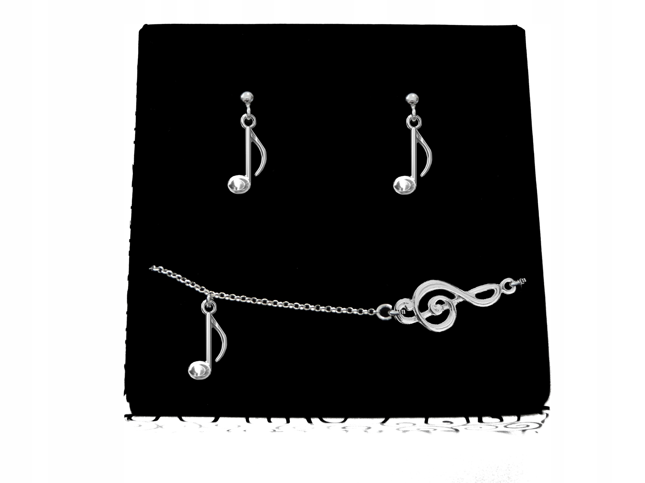 

Komplet Nuta Nutka Klucz Wiolinowy srebro 925