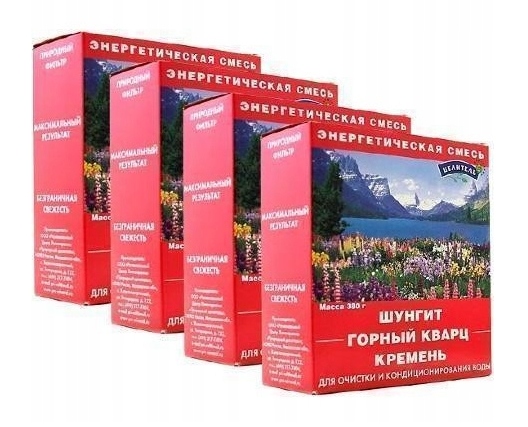 Mieszanka Szungit Kwarc i Krzem Filtr do wody 380 g x 4