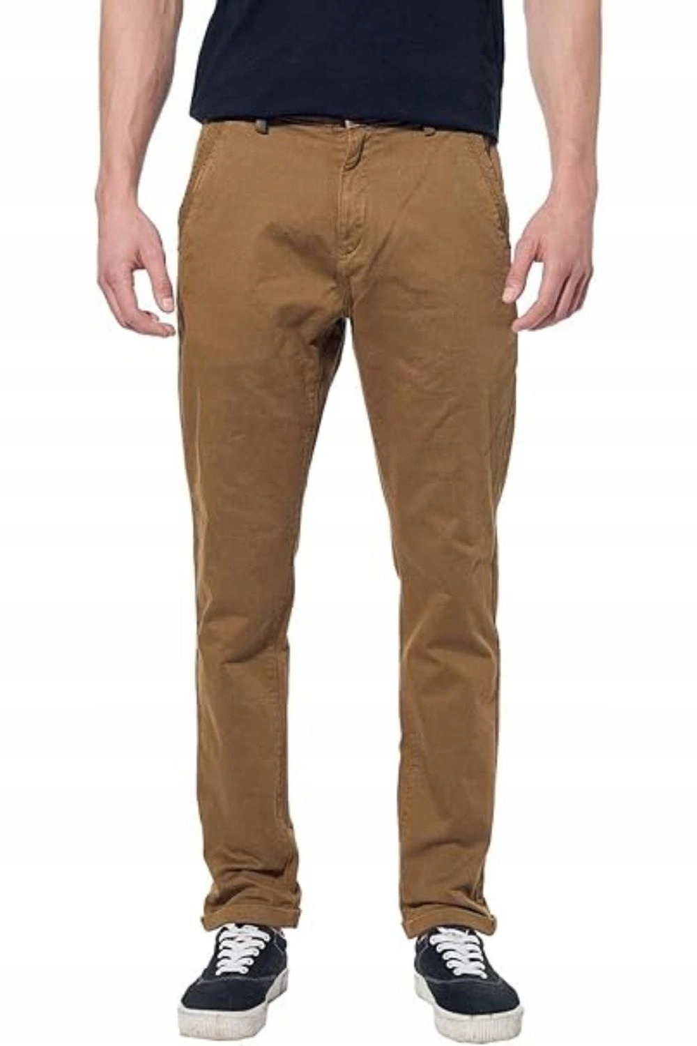 Pánské kalhoty Kaporal hnědé módní chino zúžené klasické slim vel. S