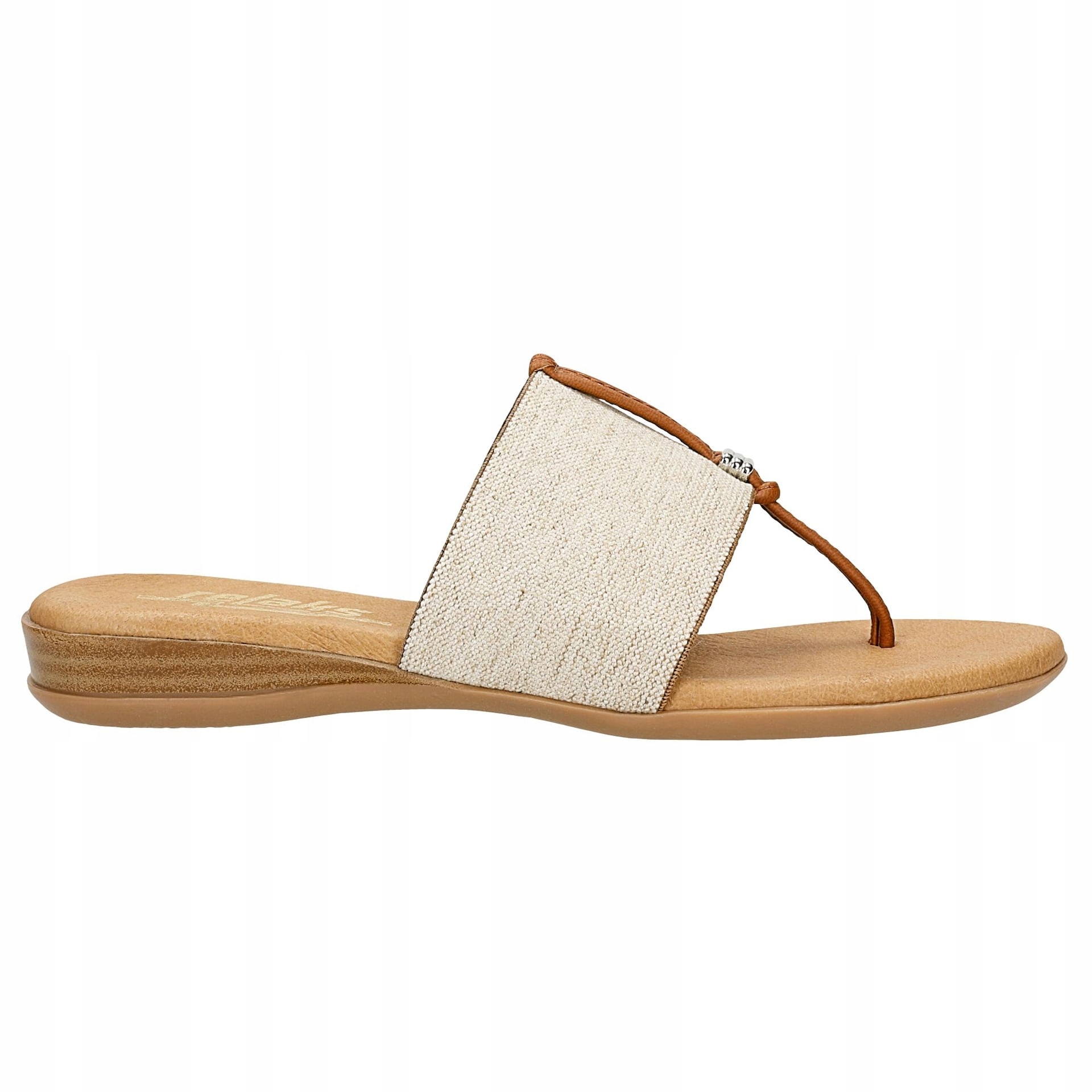 Elegantní béžové nazouváky s dekorací Relaks vel. 37