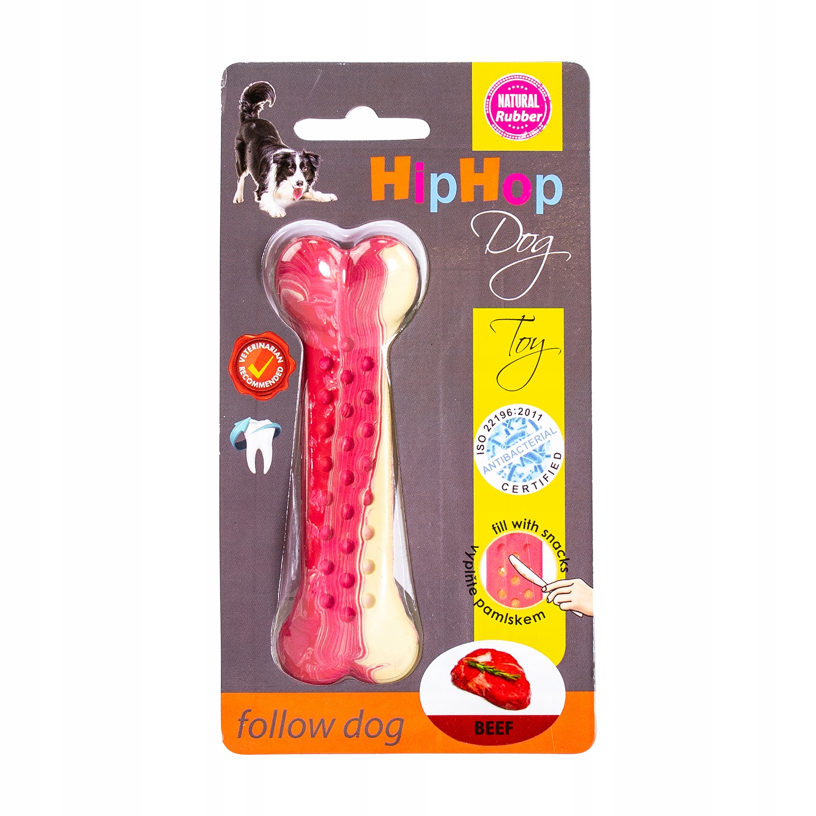 

HipHop Gumowa kość antybakteryjna Wołowa 13,5 cm