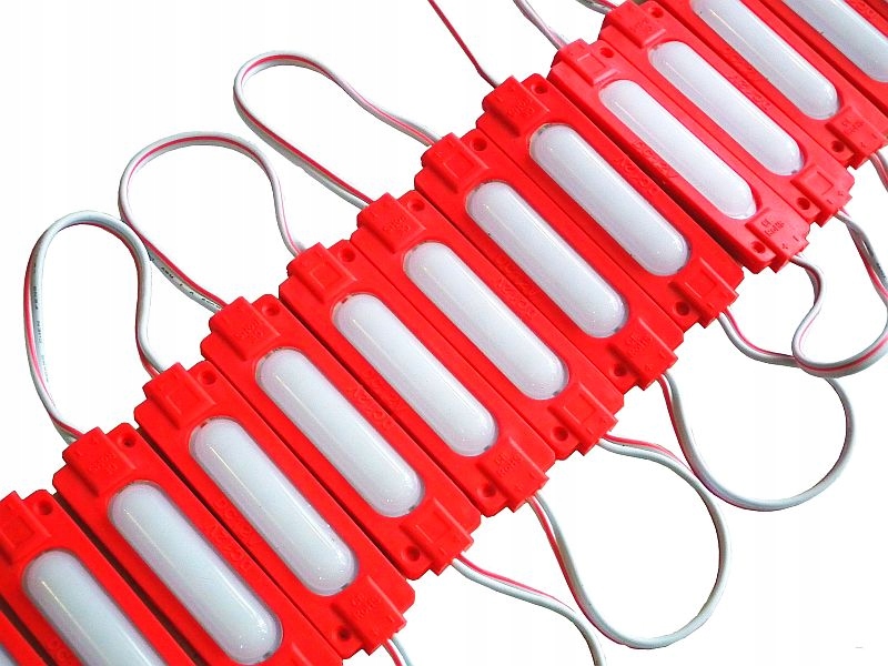

10x Moduł pasek Led Cob 12V 2W wodoodporn Czerwony
