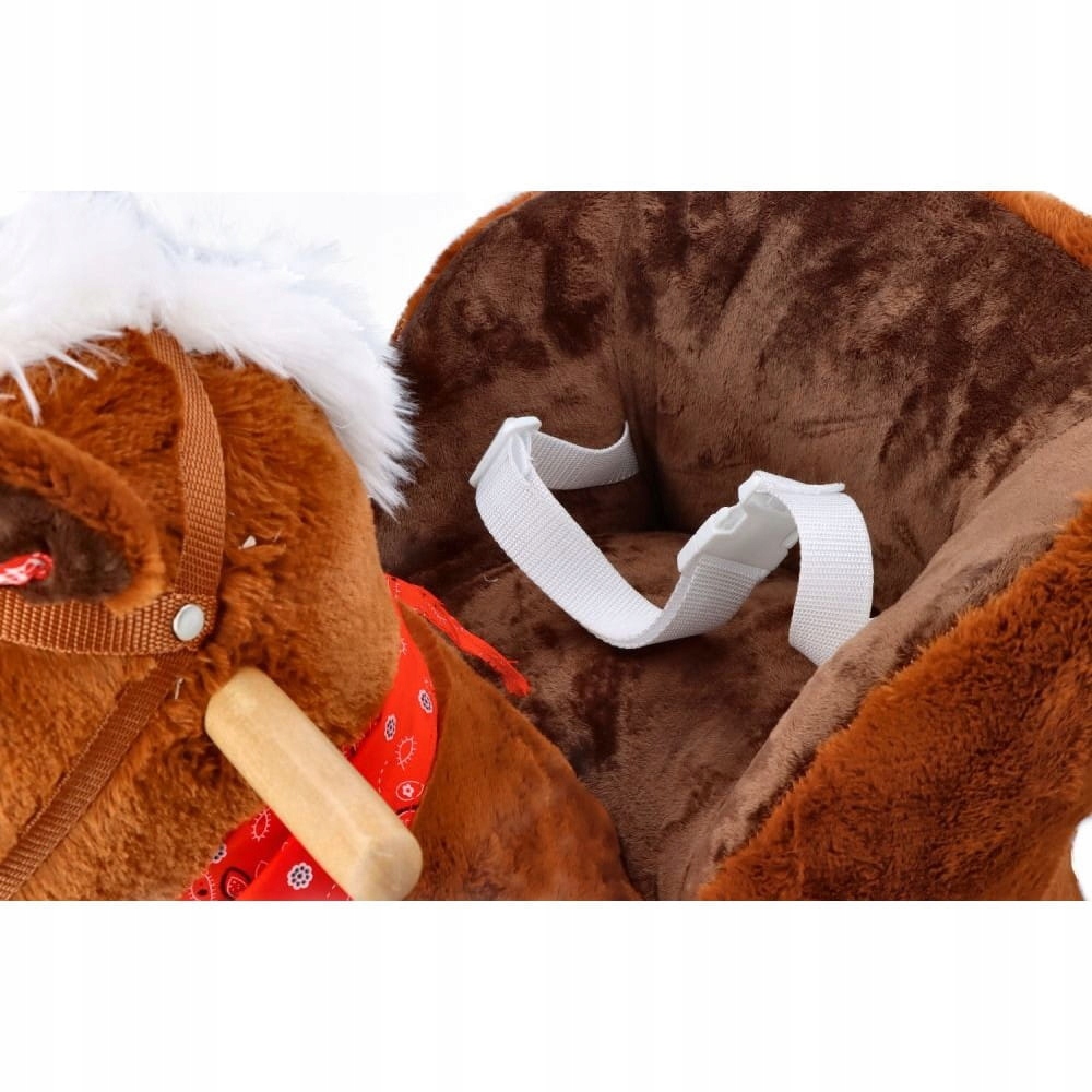 ADAM TOYS BRĄZOWY KONIK NA BIEGUNACH Z FOTELIKIEM I KOŁAMI OD 10 M-CY Rodzaj bujaki