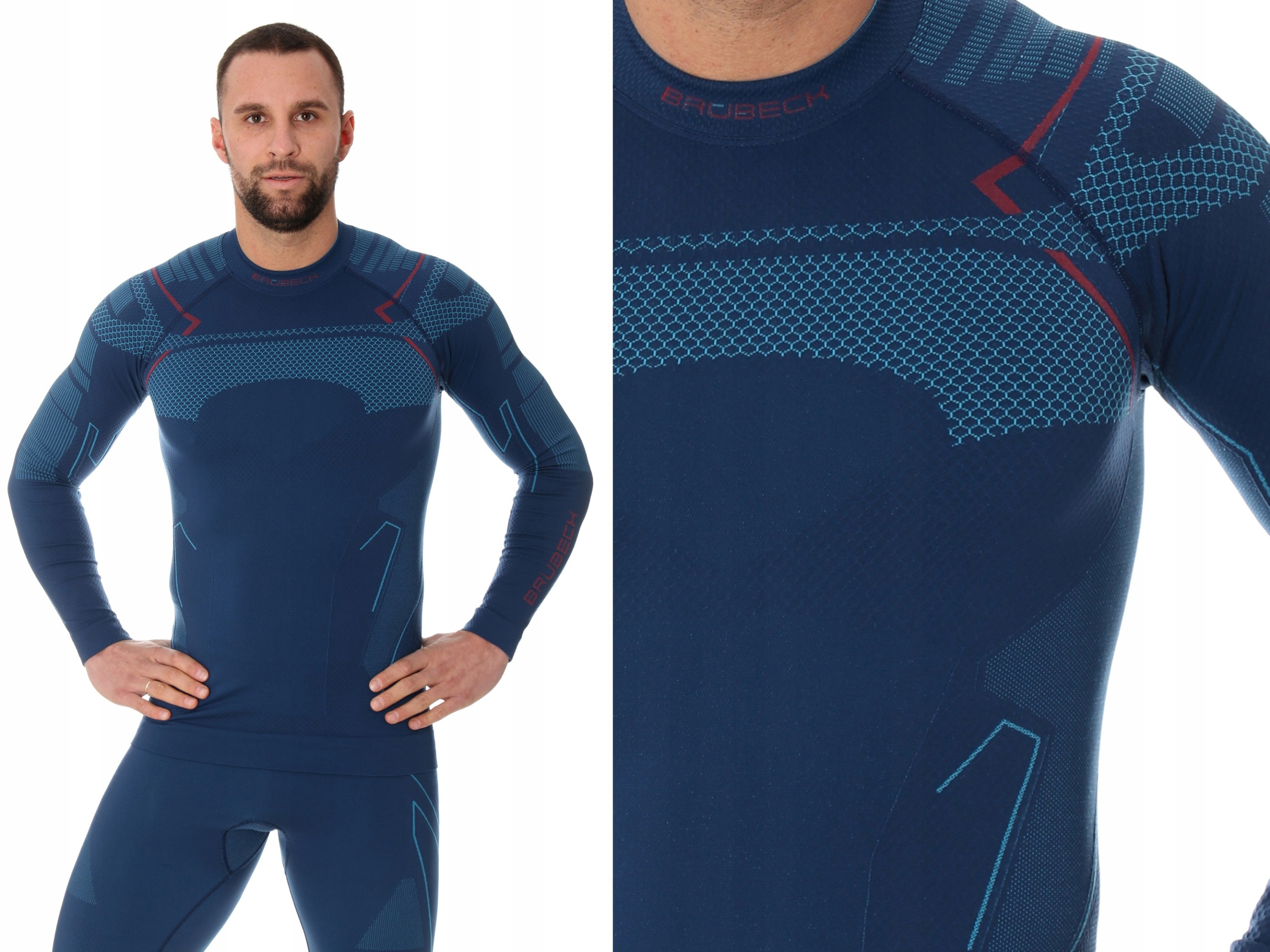 ZIMOWA BLUZA ROWEROWA TERMOAKTYWNA KOSZULKA NA ROWER Brubeck Thermo -XL Szerokość pod pachami 46 cm