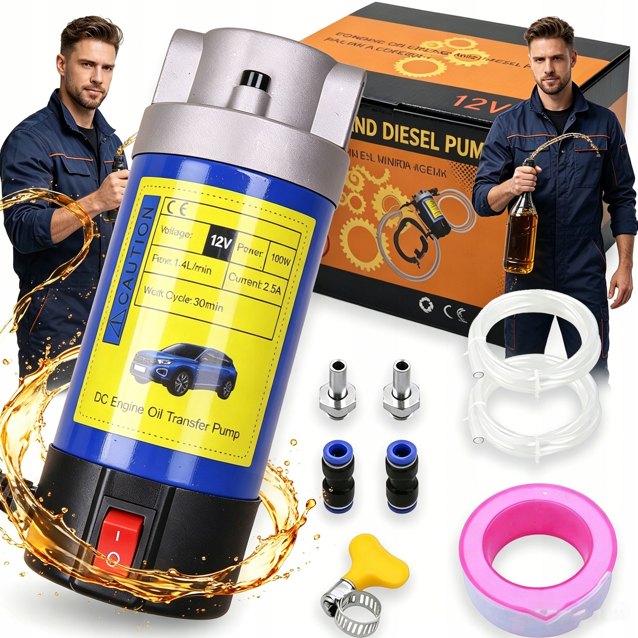 Pumpa Na Vypouštění Paliva Elektrická Olejová Voda 12V 100W