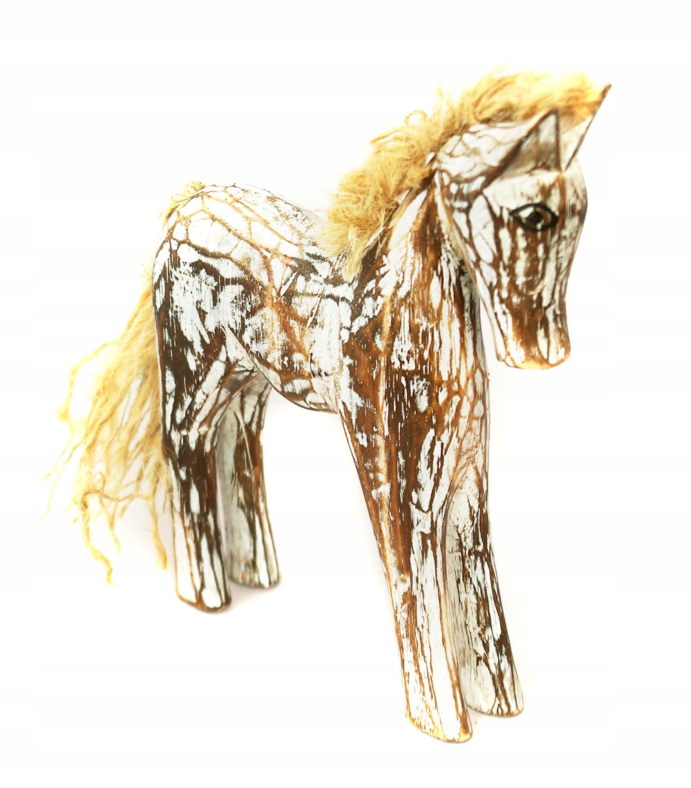 

Koń Konik Drewniana Figurka Rękodzieło 22CM