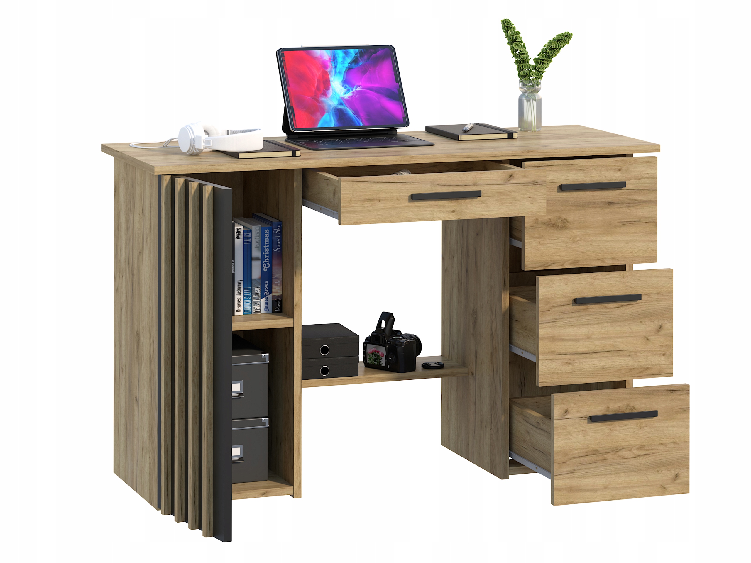 Zestaw mebli młodzieżowych z lamelami MONTANA biurko komoda regały szafa Kod producenta Zestaw mebli do salonu Montana MON12CRA