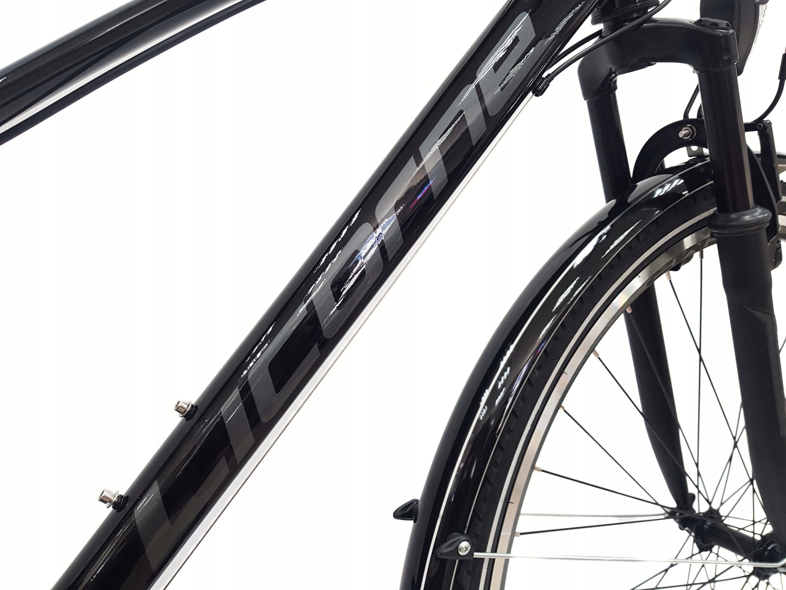 Trekkingowy Damski Rower 28 Światła Bagażnik Błotniki Dzwonek Stopka Cyngle Liczba biegów 21