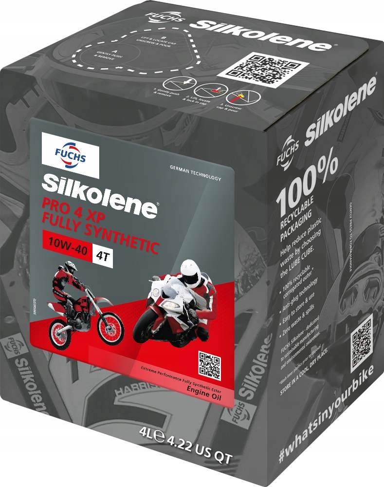 Olej silnikowy motocyklowy Fuchs Silkolene Pro 4T Xp 10W-40 4L