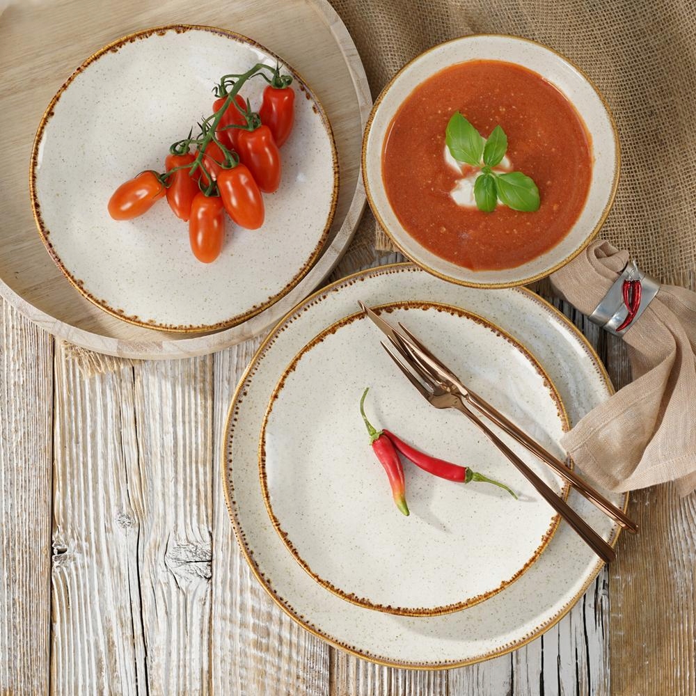 Villa Italia Sada tanierov s miskami pre 6 osôb, keramická, Rustico