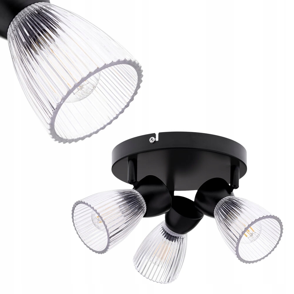 Stropní svítidlo skleněná kulatá rozeta Best Black E14 ML9973 Milagro