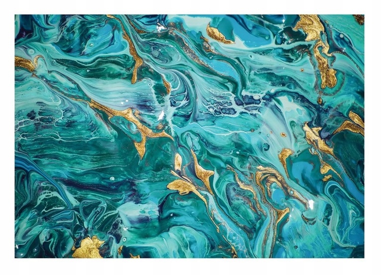 Fototapeta Mramor Abstrakce Tyrkysová Zlato Tapeta Na Zeď Obývací Pokoj 368x254